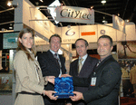 -CG Group, Citytec receiving an award for outstanding support from Exhibition Manager Imke Cochran.