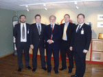 Nöjda med överenskommelsen. Johan Eklund, VD Informationssystem , Peter Johansson, VD TAC Svenska , Fleming Eklund (Informationssystem grundare) , Krister Poole Jönsson (TAC) och Karl Eklund  (ProAxess)  kan se fram mot en gemensam framtid. 
