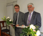 2007 års säkerhetsstipendium delades av Lennart Alexandrie, ( t v), VD för Ar Media International och Jan-Peter Alm, säkerhetsinformatör på SSF.