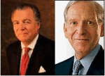 John N. Lauer, non-executive chairman of the board for Diebold (left) and George David, chairman and CEO of United Technologies(right).