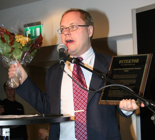 Martin Gren received the prestigious prize "Life Time Achievement Award" from the security trade magazine Detektor and he expressed his gratitude to the 360 banquet dinner guests that had gathered on the Stockholm International Fairs after Sectech's first day on the 20th of October.