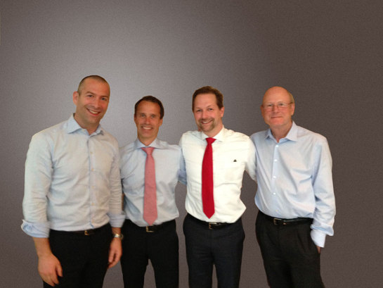 Freddie Parrman, CEO PAS Card, Peter Gille, CEO nexus, Axel Berns, CEO Intraproc och Norbert Berns, Intraprocs grundare - tror på en stark tillväxt i DACH-området.