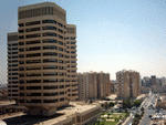 The central business district of Tripoli, Libya.