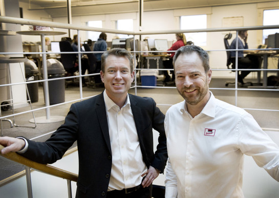 Mattias Ringqvist, vd Verisure Sverige, och Jan Lockner, vd Securitas Direct.