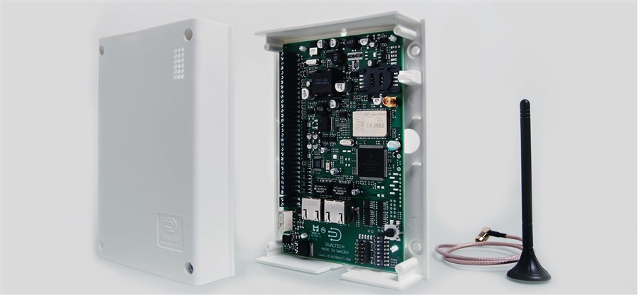 Dualtechs IP Kommunikator Dalm kan anslutas och fungera som en IP gateway till Aras säkerhetssystem Nox.