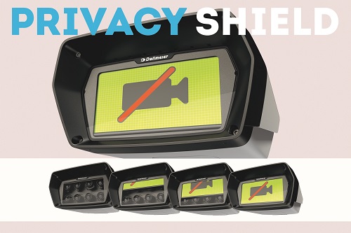 The Privacy Shield has a highly visible colour and bears the printed image of a crossed-out camera.