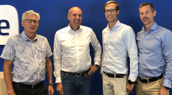 Claes Andersson, grundare, Teleservice Skåne; Sten Olsson, Head of Corporate Development, Addsecure, Patrik Andersson, VD, Teleservice Skåne, Magnus Lengdell, CTO, Addsecure.