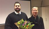 Joakim Söderström var gäst när Säkerhet för Näringsliv och Samhälle (SNOS) höll sitt andra möte för året . Här syns han tillsammans med SNOS-ordförande Kristina Axén Olin.