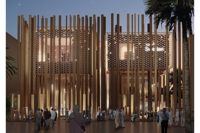 Den svenska paviljongen på världsutställningen i Dubai (Foto:Alessandro Ripellino Arkitekter/Studio Adrien Gardère/Luigi Pardo Architetti)