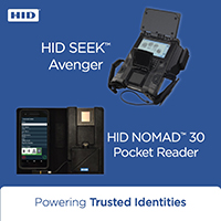 The HID Nomad 30 Pocket Reader’s PIV-certified sensor enables end-users to quickly capture and verify single fingerprints against databases.