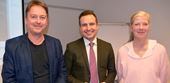 SNOS generalsekreterare respektive ordförande – Lennart Alexandrie och Kristina Axén Olin – välkomnade Tomas Tobé  som gästade tankesmedjan för att diskutera kriminal- och rättspolitiska frågor.