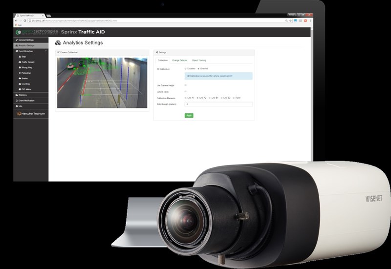 Traffic AID benytter intelligent billedbehandling for hurtigt at varsle operatørerne om bestemte trafikrelaterede hændelser samtidig med statistiske data som køretøjsklasse, antal og flow kan registreres.