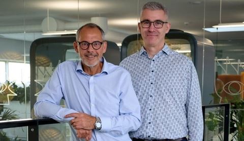 Carsten Damgaard (th.) overtager 1. januar 2027 posten som ny CEO for DBI fra Jesper Ditlev.