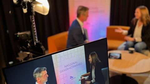 Under innspilling av NorSIS sin videopodcast til Nasjonal sikkerhetsmåned 2024