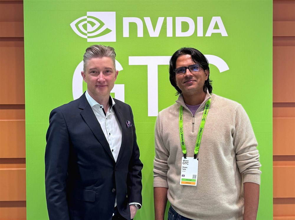 Milestone and Nvidia partner on Project Hafnia for developing AI models in video surveillance. (Left)- Thomas Jensen, CEO, Milestone Systems, and (right) Deepu Talla, VP and General Manager, Embedded and Edge Computing, Nvidia. Image courtesy of Milestone Systems