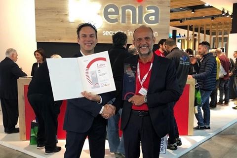 Raffaele di Crosta, CEO and President, Ksenia receives the award in Milan
