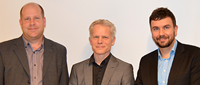 Swesafes vd Tobias Eriksson och UTS förra ägare Tomas Lundin och Ulf Holmström.