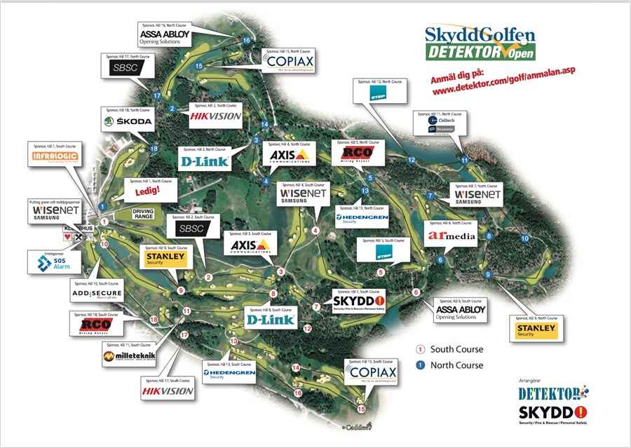 Det blir många trevliga stopp hos hålsponsorerna för spelarna när världens största golftävling för säkerhetsfolk – Skyddgolfen Detektor Open – drar igång på Vidbynäs Golfklubb den 28 augusti. Det blir många trevliga stopp hos hålsponsorerna för spelarna när världens största golftävling för säkerhetsfolk – Skyddgolfen Detektor Open – drar igång på Vidbynäs Golfklubb den 28 augusti.