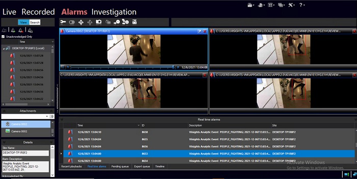 Screen shot of Viisights and Cognyte technology integration