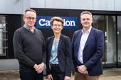 Afdelingschef i Caverion Højspænding Klaus Kjeldsen (tv), Elsebeth Gunderlund og adm. direktør i Caverion Danmark, Carsten Sørensen.