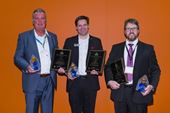 Førsteprismodtagerne af Detektor International Award 2014: Ivo Drent, Arecont Vision, for bedste CCTV Product, Ola Jönsson, Axis, for bedste Accesd Control Product og Martin Norris, Xtralis, for bedste Alarm and Detection Produkt.