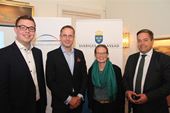 Fornøyde etter Norsk-svensk Handelskammer sitt frokostseminar (NSHK):   Anders Ruud Sørli, Daglig leder NSHK – Snorre Storset, Administrerende direktør Nordea Norge – Susann Nilsson, Ministerråd Sveriges ambassade i Oslo og Heine Wang, Konsernsjef Nokas (Foto: Nokas)