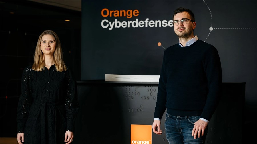 Nathalie Ranhoff Molnar og Henrik Pedersen er ansatt som hhv. Office Manager og Etisk Hacker i Orange Cyberdefense.