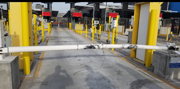 Image shows the actual barrier after the impact