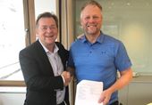 Ole Oftedal, koncernchef och VD i TC Connect och Toste Hedlund, VD för Mysec.