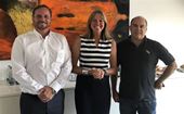 AddSecure Smart Transport’s VP M&A og Strategi, Anna Stoldt, flankeret af Jochen Linden og Hans-Jörg Nolden, direktører i Navkonzept.