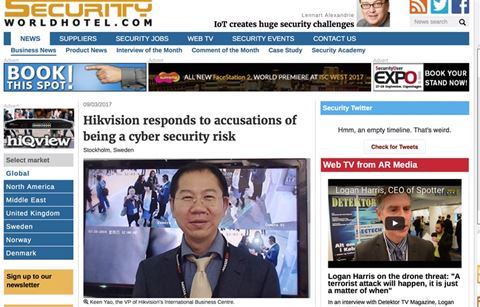 Intervjun med Hikvisions ledning om företagets cybersäkerhet är ett exempel på exklusiv nyhetsrapportering, som är en av faktorerna bakom den ökande besökstrafiken till Securityworldhotel.com. Intervjun med Hikvisions ledning om företagets cybersäkerhet är ett exempel på exklusiv nyhetsrapportering, som är en av faktorerna bakom den ökande besökstrafiken till Securityworldhotel.com.