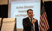 Special Agent Rick Hernandez, who provides counterterrorism training to the FBI’s international partners, speaks to the ILEA delegates about countering violent extremism.