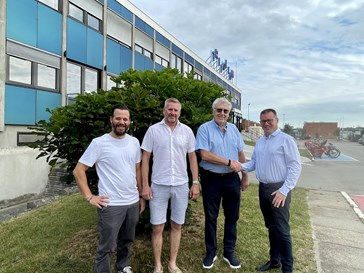 Fra venstre: Lars Vinther, Bravida, Thomas Elmgreen og Finn Overby, OETekniq, Johnny Brandt, Bravida.