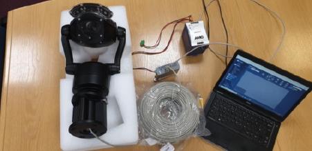 AMG conducted bench tests with its AMG150-2GBT-P180 with AMG2012 and 360 Predator with long-range infrared lighting were set up on a bench.