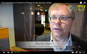 Martin Gren, en av gründerne av Axis kommenterer IoT, sammen med Perre Racz, leder og eier av Genetec, Thomas Lausten, Vice President Sales på Milestone Systems, Jiangfeng Zhi, President, Hikvision Europe, Joseph Grillo, leder for Vandebilt og William Ku, Vice President Brand Division på Vivotek.