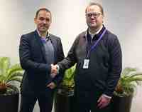Dualtech IT:s VD Anders Johansson och Jonas Ahlgren, produktchef på Bravida Fire & Security, är mycket nöjda över det effektiva samarbetet bolagen emellan.