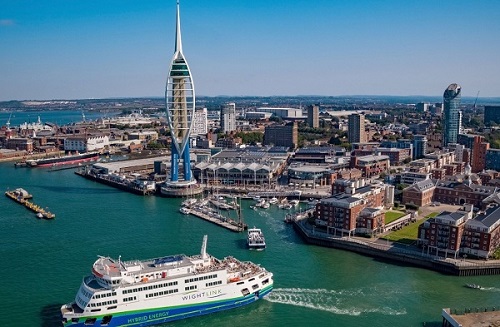 Victoria of Wight leaving Portsmouth harbour