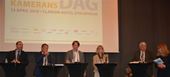 Den avslutande debatten mönstrade en panel med Roger Haddad (L), Krister Hammarbergh (M), Mats Pertoft (MP) och Helene Petersson (S) samt Åke Andersson, ordförande för Säkerhet för Näringsliv och Samhälle (SNOS).