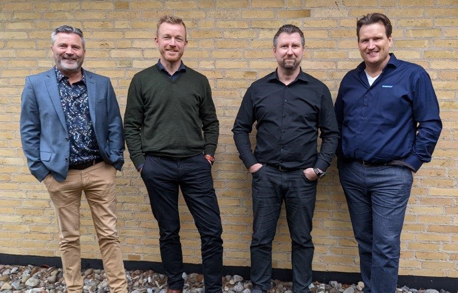 Det nye Sveistrup-hold er sat. Fra venstre salgschef Michael Okholm Nielsen, Key Account Manager Henrik Tingleff, teknisk chef Rico Rødby og adm. direktør Kristian Sveistrup.