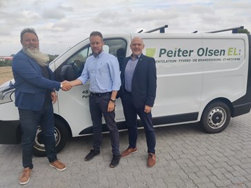 Fra venstre ses Dion Olsen (Peiter Olsen), Benni Frost (Bravida) og Carsten Bo Knudsen (Bravida).