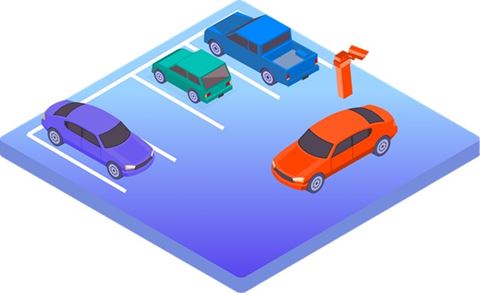 Cameras outfitted with parking management apps can help to direct traffic flow by analysing the queue of vehicles waiting to enter the facility and pairing them to available spaces or recognising when a particular parking area is full.
