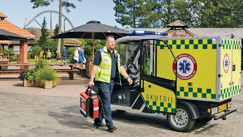 Event Medical Services har med sikre og fleksible løsninger etableret et præhospitalt beredskab i Djurs Sommerland. Foto: Sofie Moth