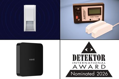 Optex TXI Series fra Optex, AOD 100 fra Alarmtech og Superior Hub G3 Jeweller fra Ajax Systems er nomineret til Detektor International Award.