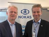Geir Remmem (t.v.) og Gunnar Eidal er begge fornøyde med avtalen som ble signert mellom Bertel O. Steen og Nokas.