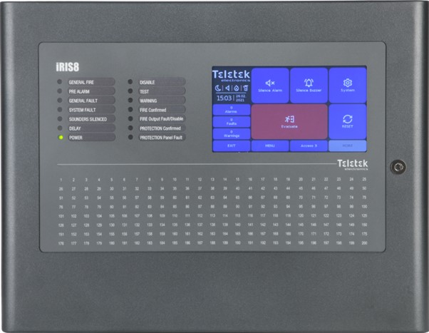 The new Iris8 addressable fire panel from Teletek Electronics