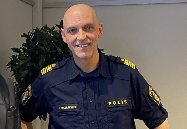 Jale Poljarevius, polismästare och underrättelsechef i Region Mitt, en av talarna.