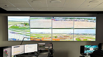 STL Airport operators monitor runways, taxiways, and apron operations efficiently across large spatial areas.