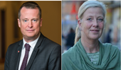 Anders Ygeman och Kristina Axén Olin talar om viktiga trygghetsfrågor på säkerhetsmässan Skydds första dag.